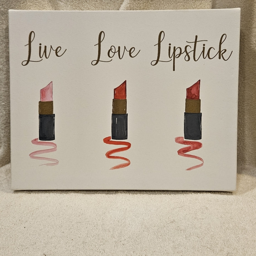 LIVE LOVE LIPSTICK WALL ART